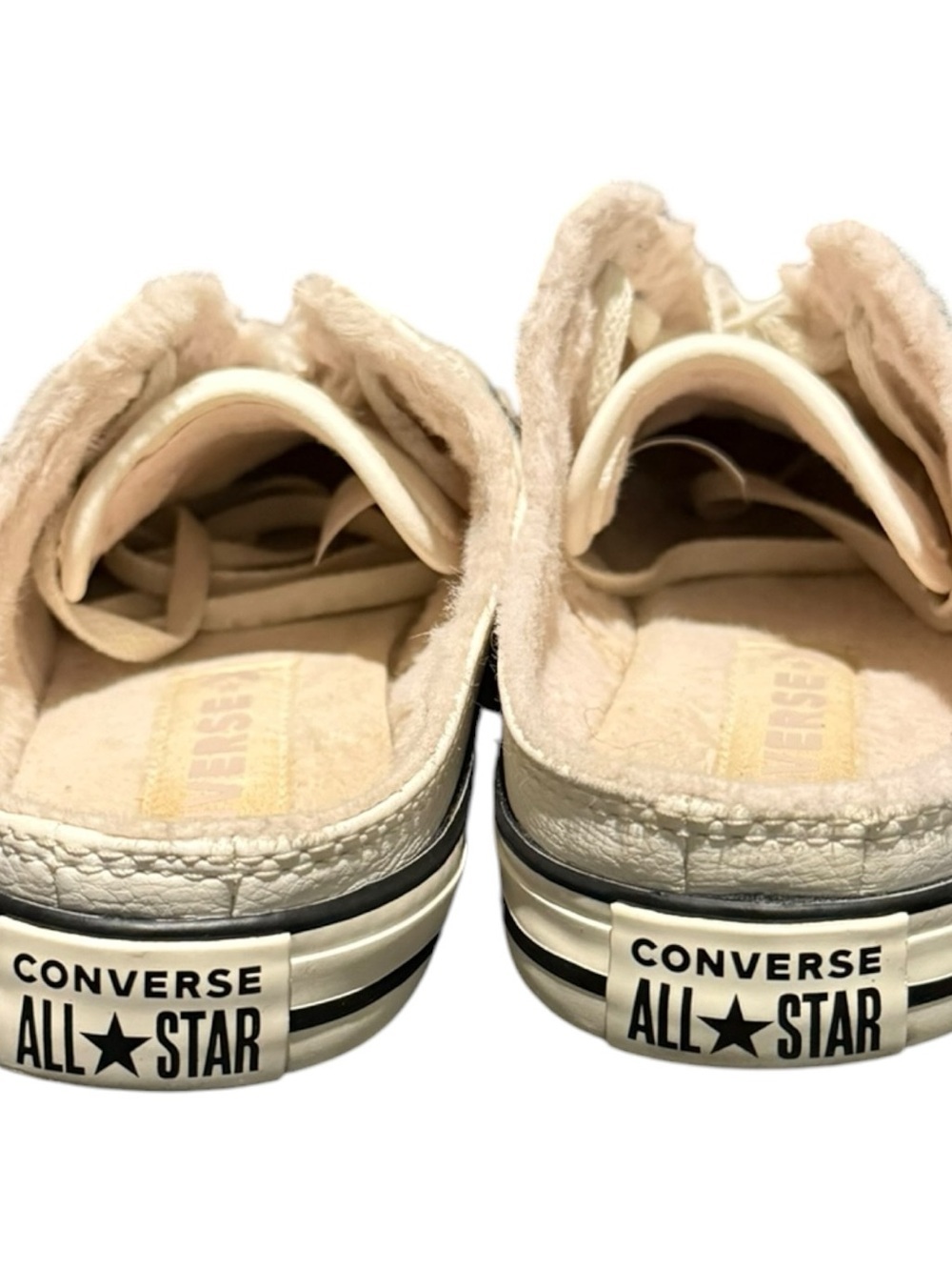 Converse CTAS DAINTY Mule Slip Egret Faux Leather Fur Sandal Womens Size 7.5 - Picture 6 of 9